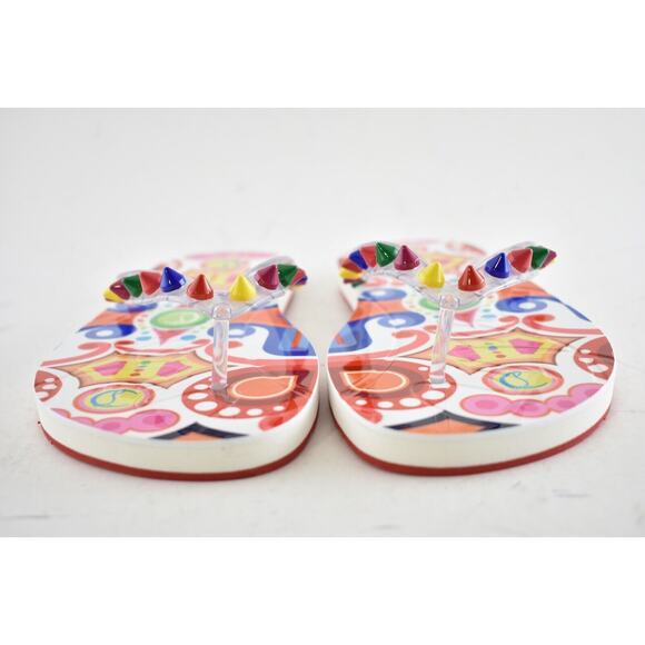 Christian Louboutin Loubi Flip Spikes Donna Flat Multi Thong Flip Flop Sandal 35 - Picture 5 of 11